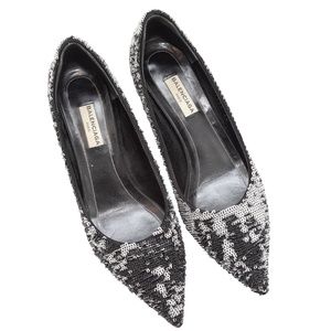 Balenciaga Sequin Pointed-Toe Pumps